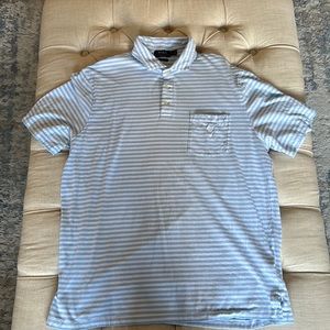 Light blue stripe short sleeve polo shirt